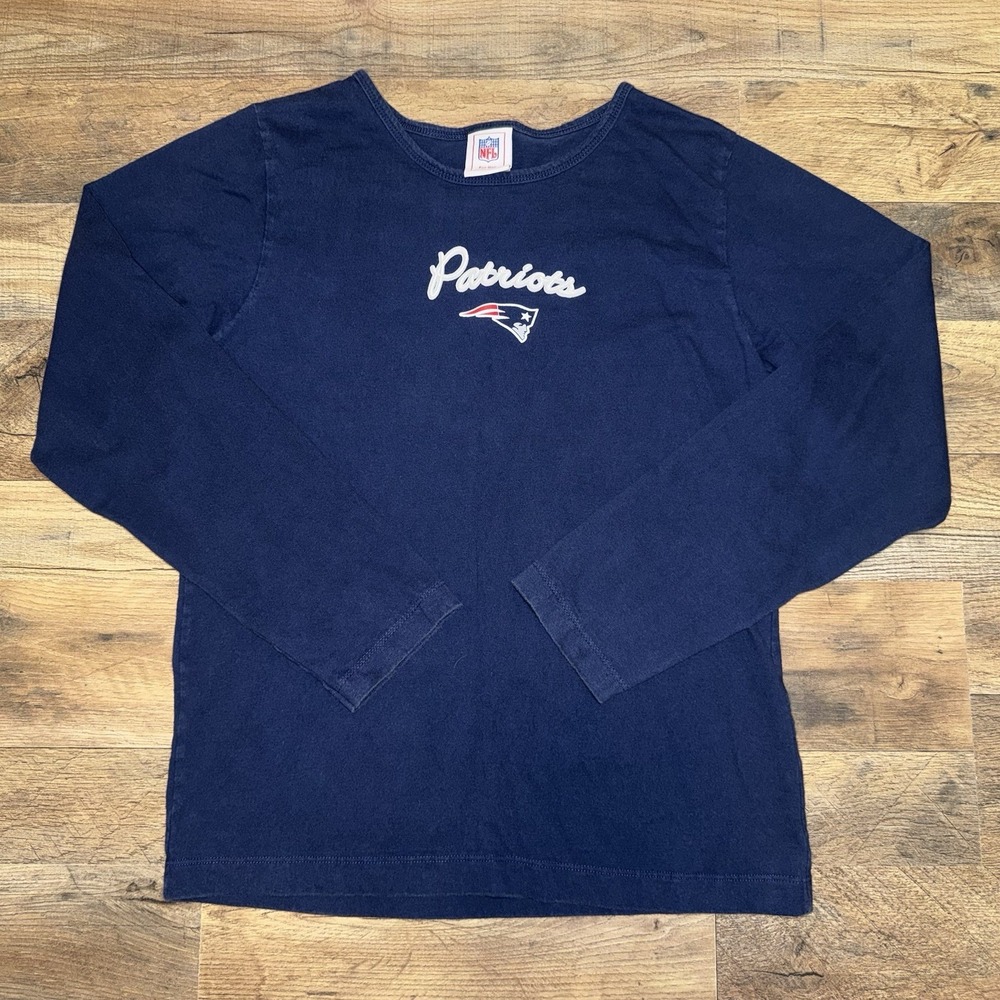 NFL for Her New England Patriots Blue Long Sleeve T Shirt